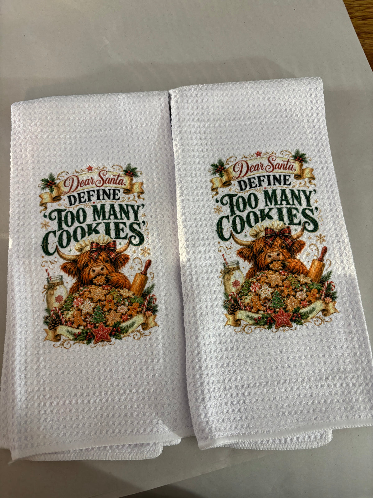 Christmas Highland Cow Towels