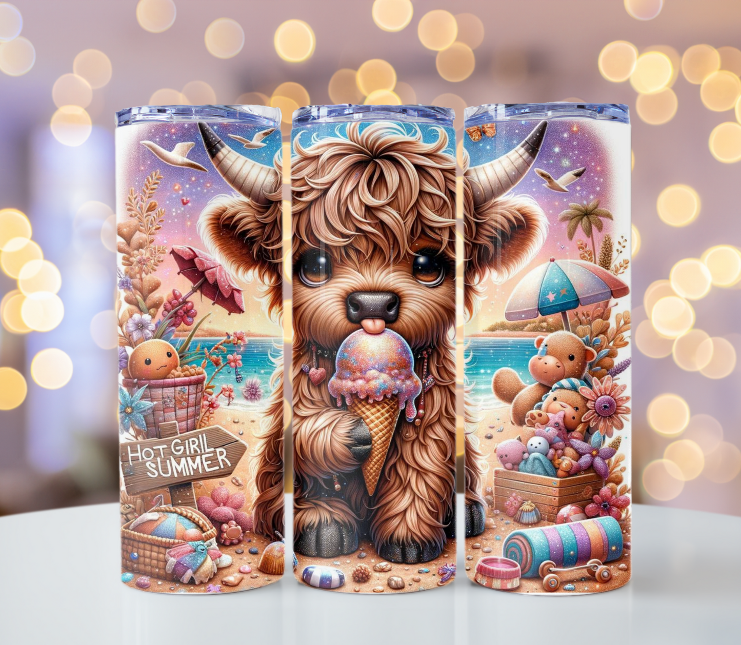 Ice Cream Highland Cow | Glitz & Glamour