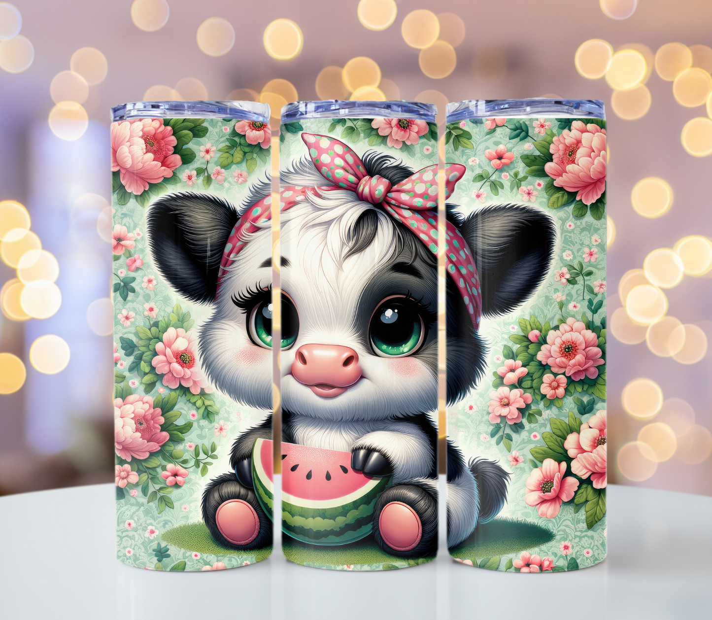 Watermelon Cow 20oz Tumbler | Glitz & Glamour