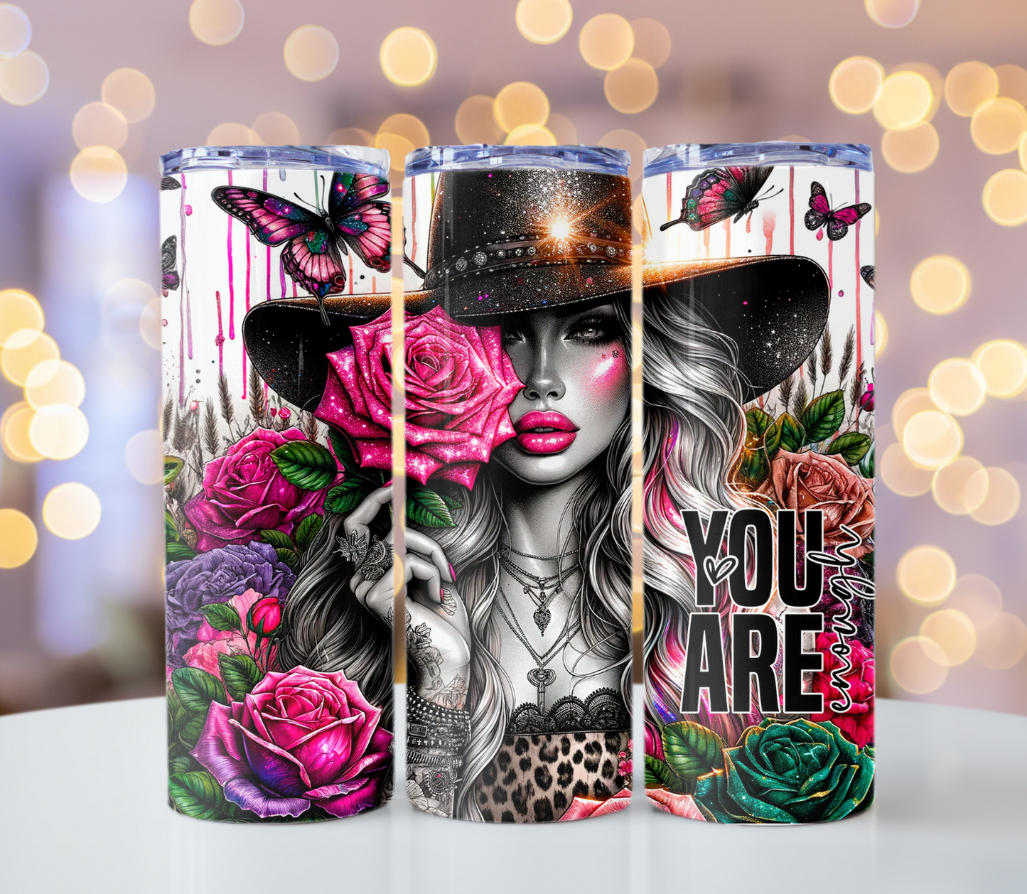 20oz You Are Enough Tumbler | Glitz & Glamour