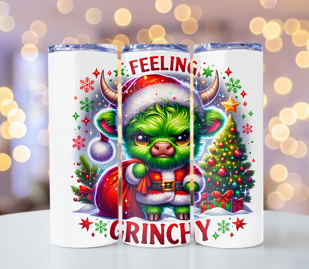 20oz Felling Grinchy Green Cow Tumbler