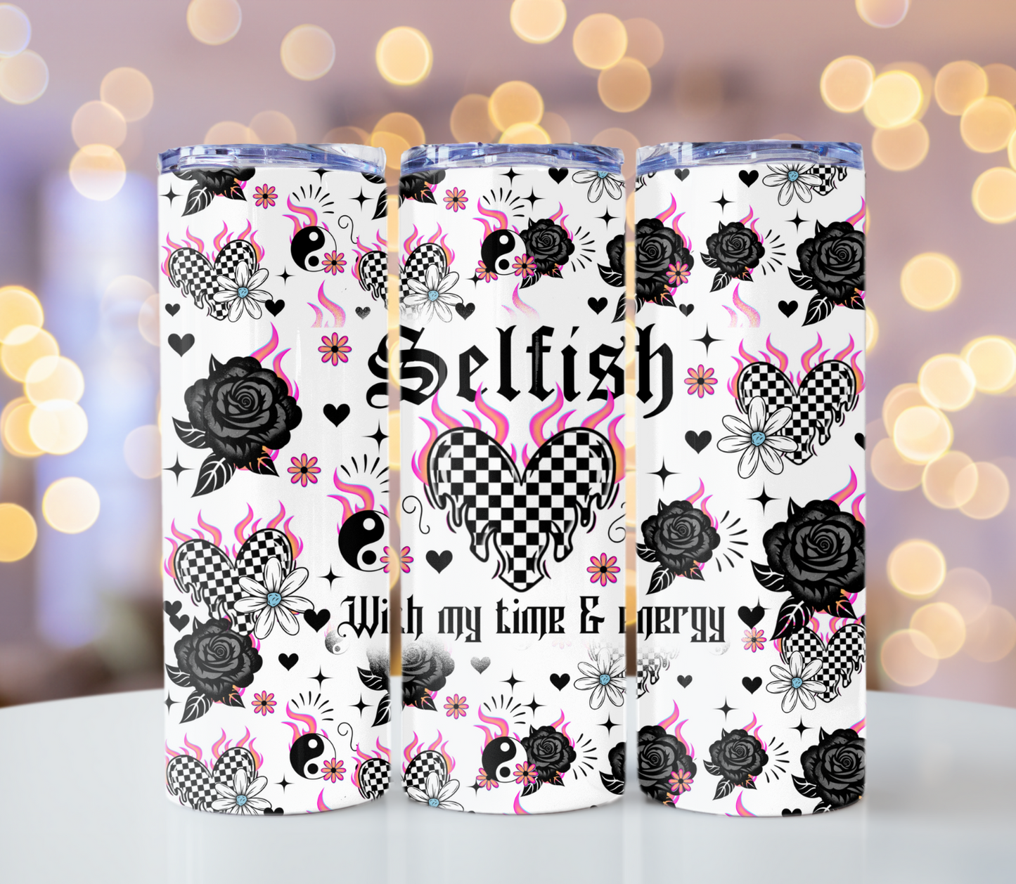 20oz Selfish With My Time Tumbler | Glitz & Glamour