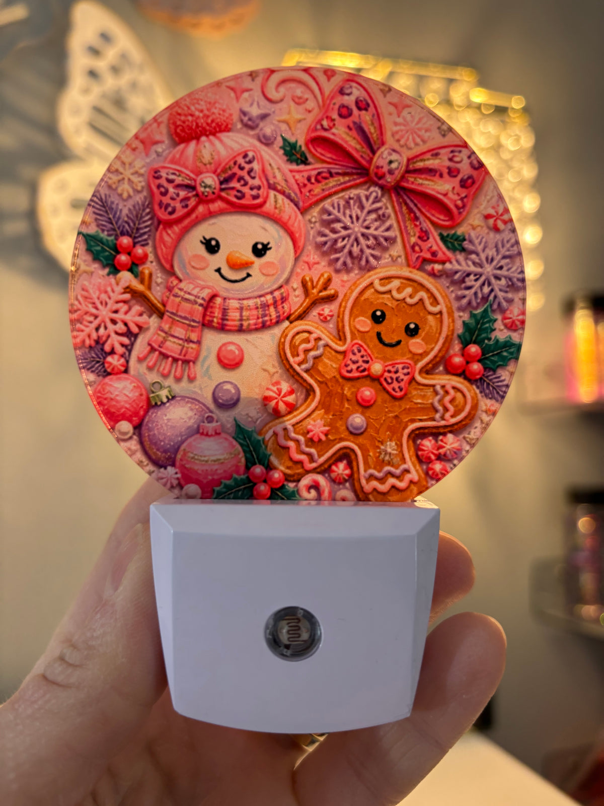 Pink Snowman Nightlight