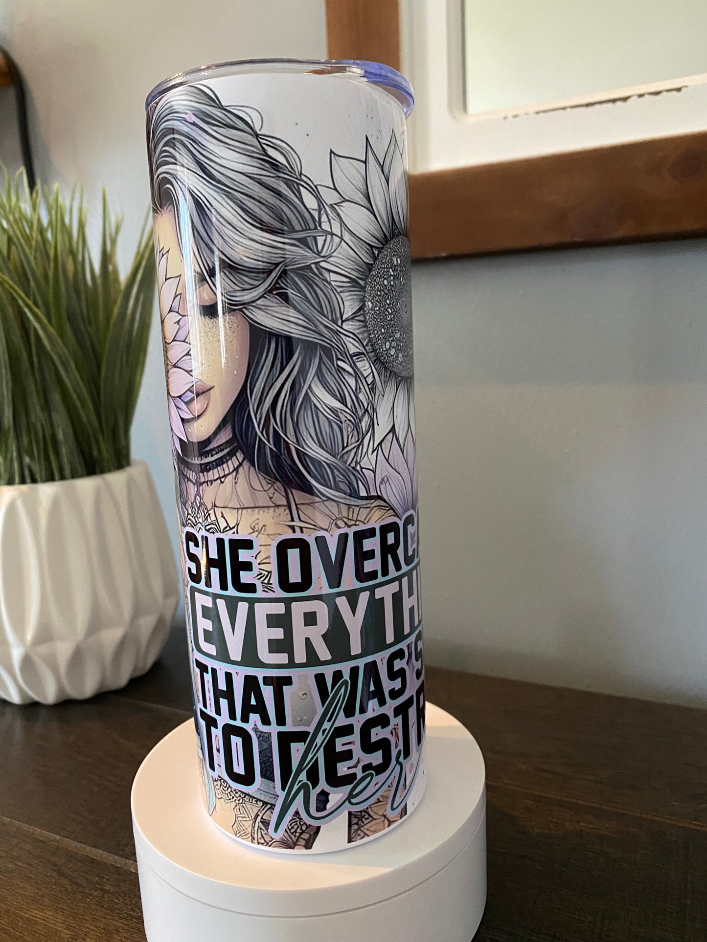 She Overcame Everything Tumbler | Glitz & Glamour Tumblers