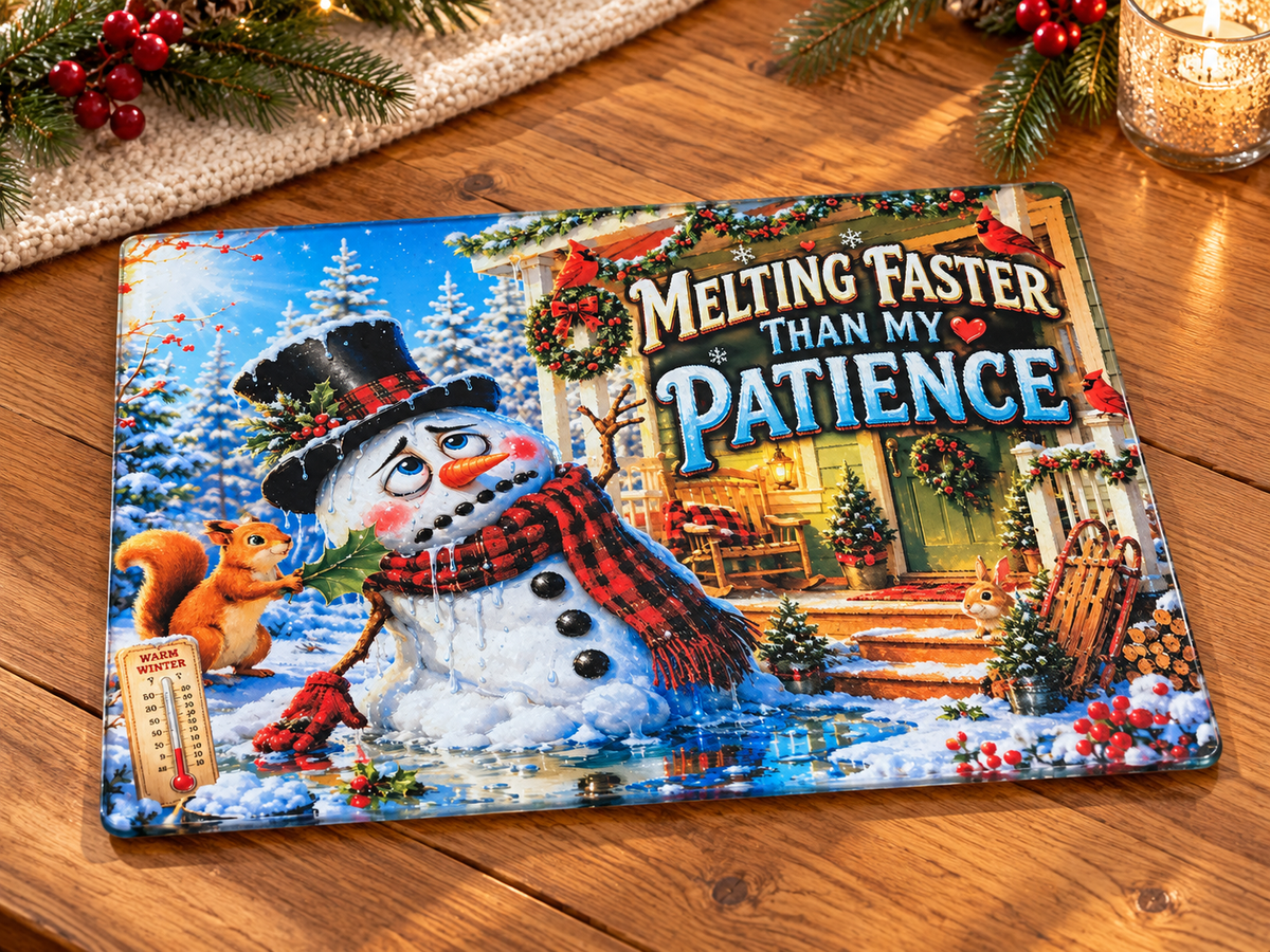 Melting Faster Than My Patience Glass Cutting Board