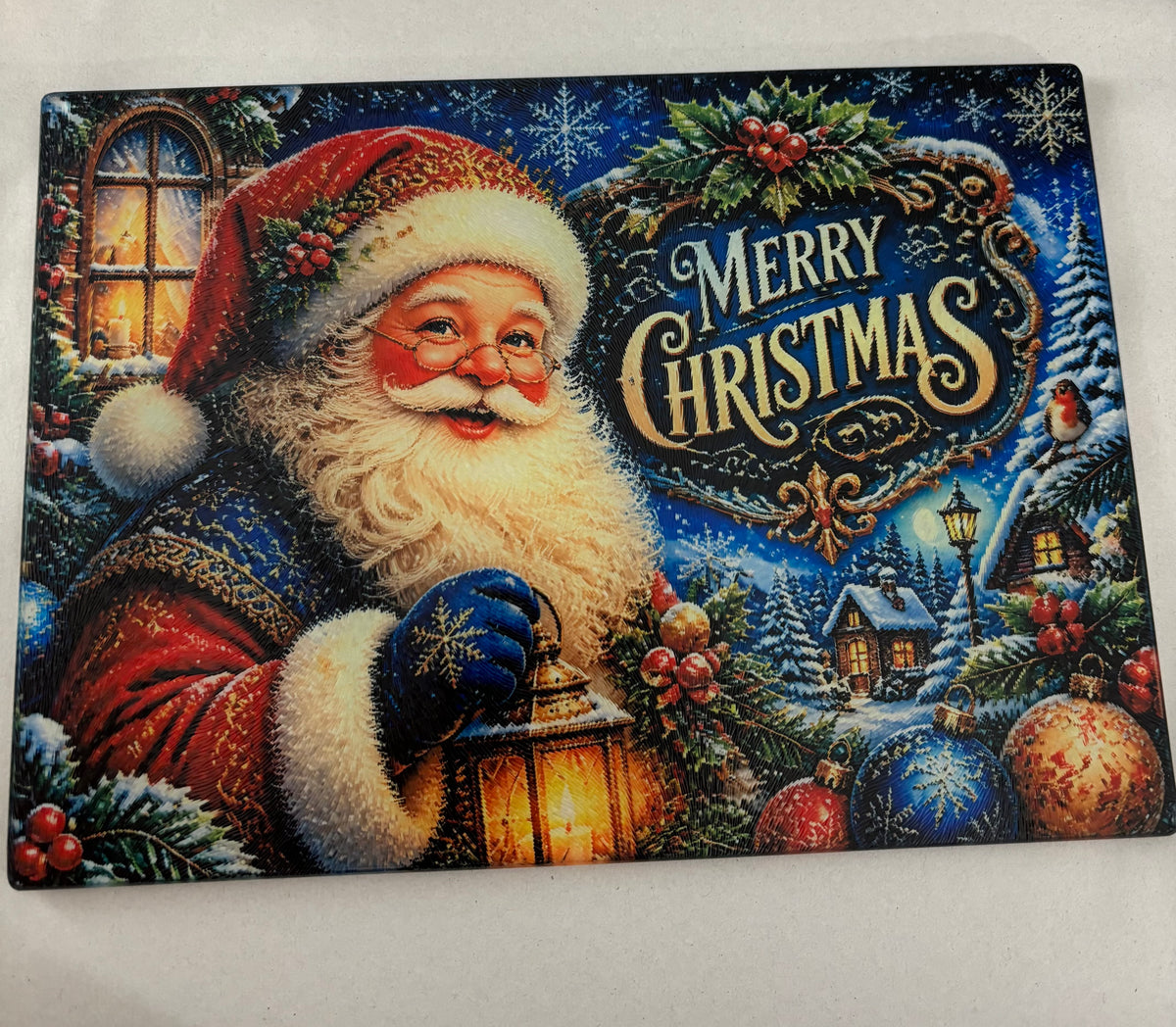 Merry Christmas Glass cutting Board