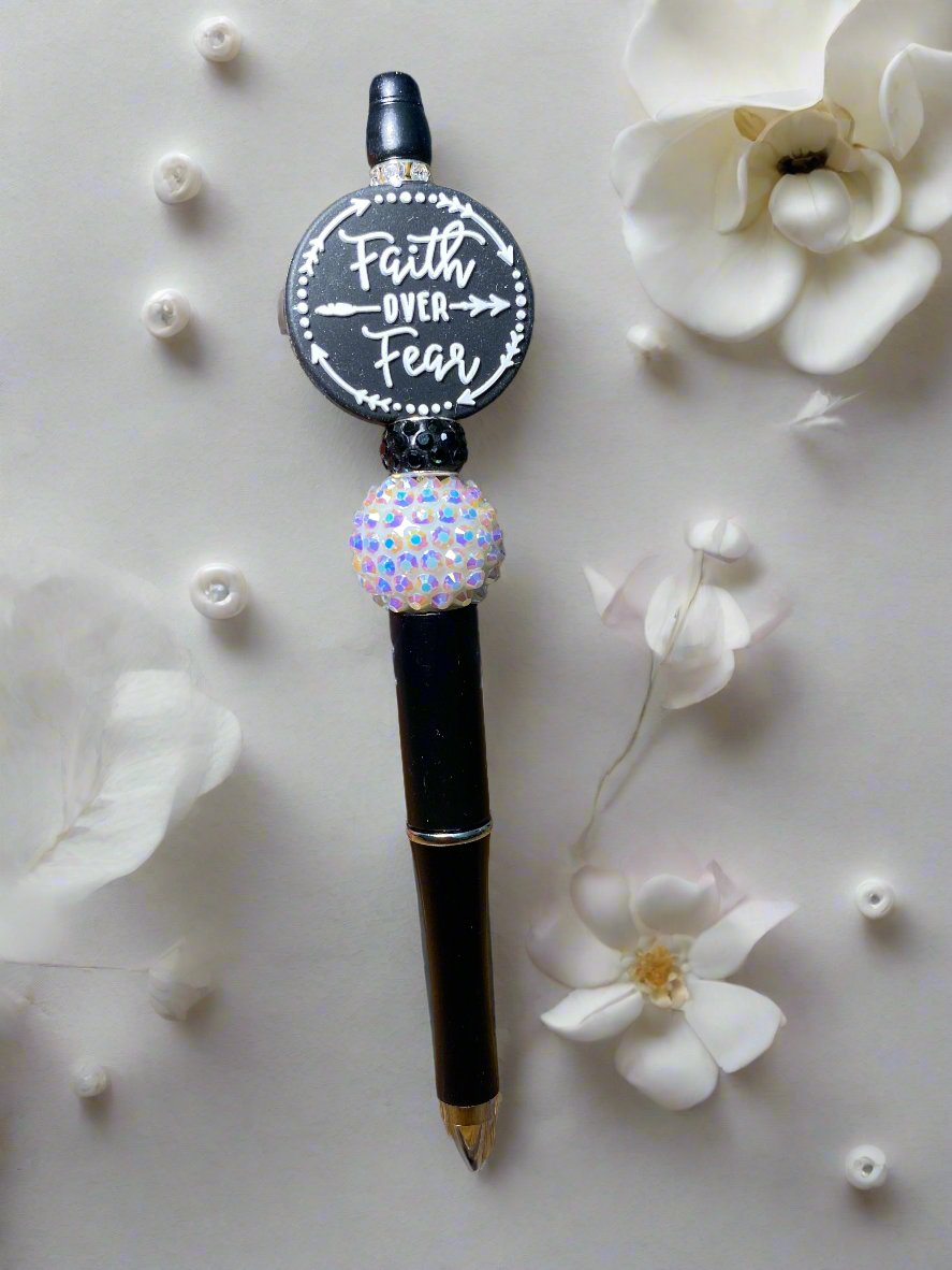 Faith Over Fear Beaded Pen | Glitz & Glamour Tumblers
