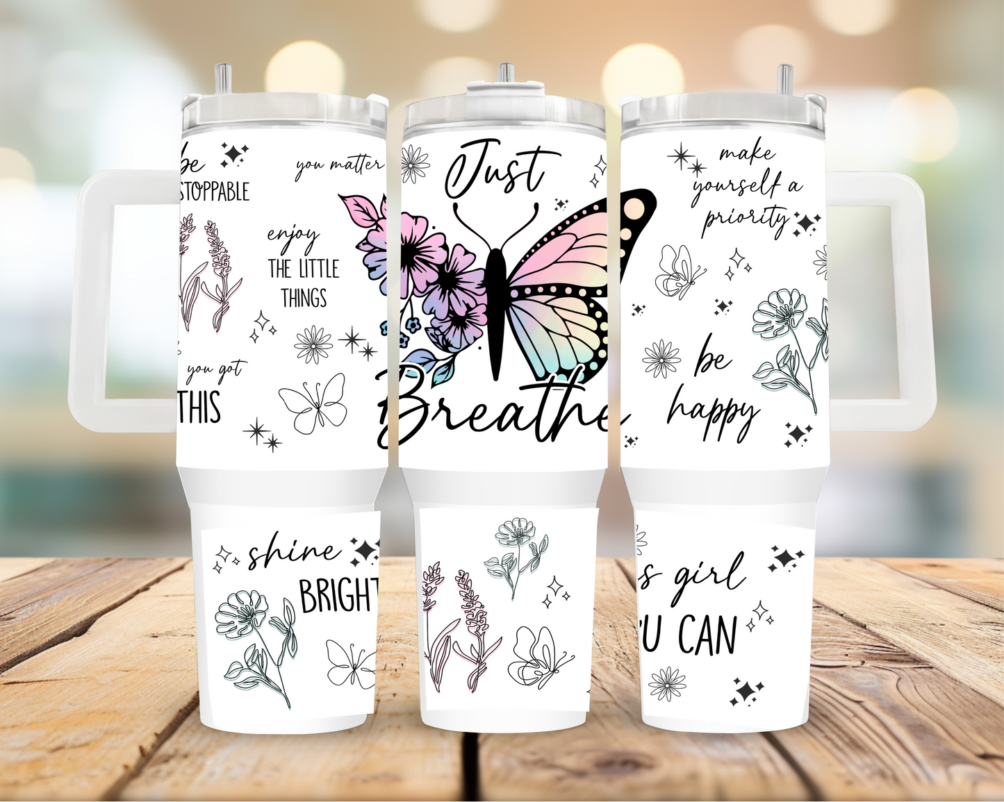 Just Breathe 40oz Tumbler | Glitz & Glamour
