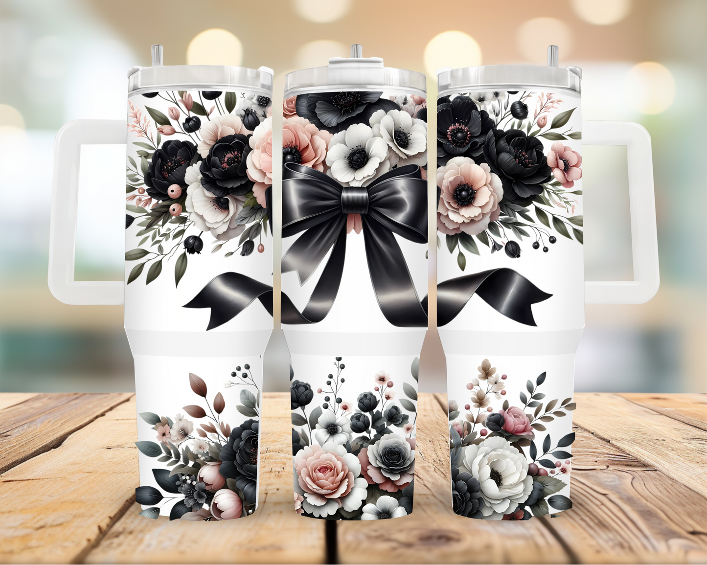 Black Bow 40oz Tumbler | Glitz & Glamour