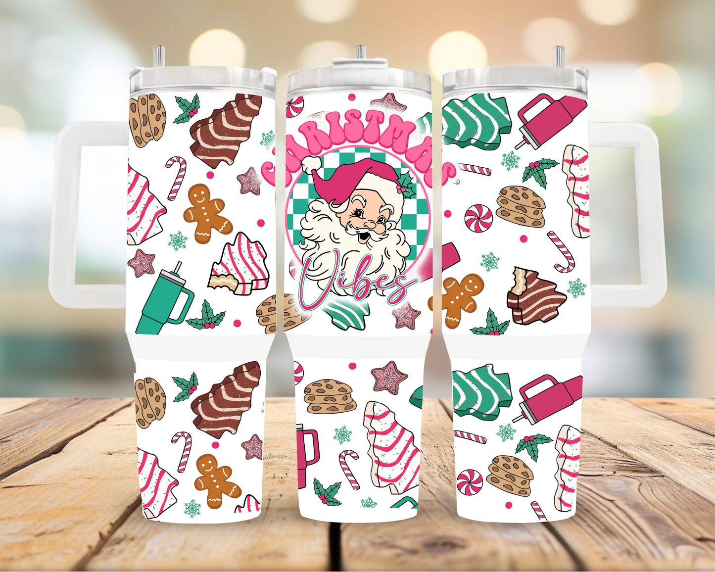 40oz Christmas Vibes Tumbler | Glitz & Glamour