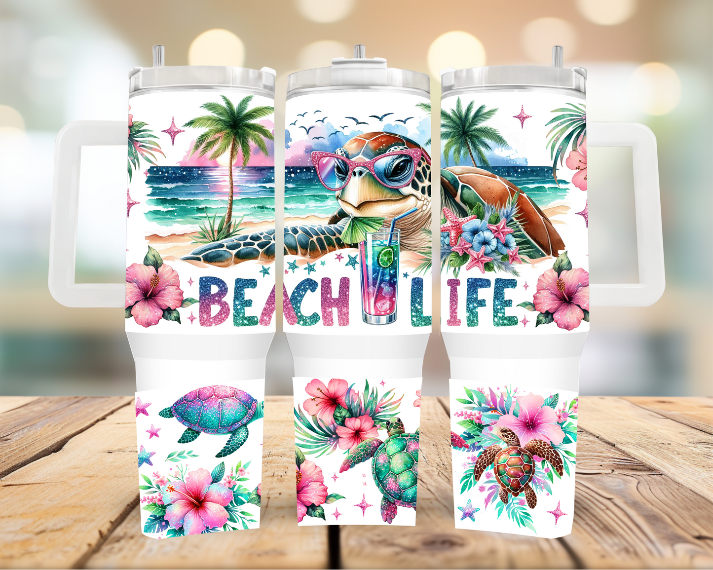 Beach Life Turtle 40oz Tumbler | Glitz & Glamour