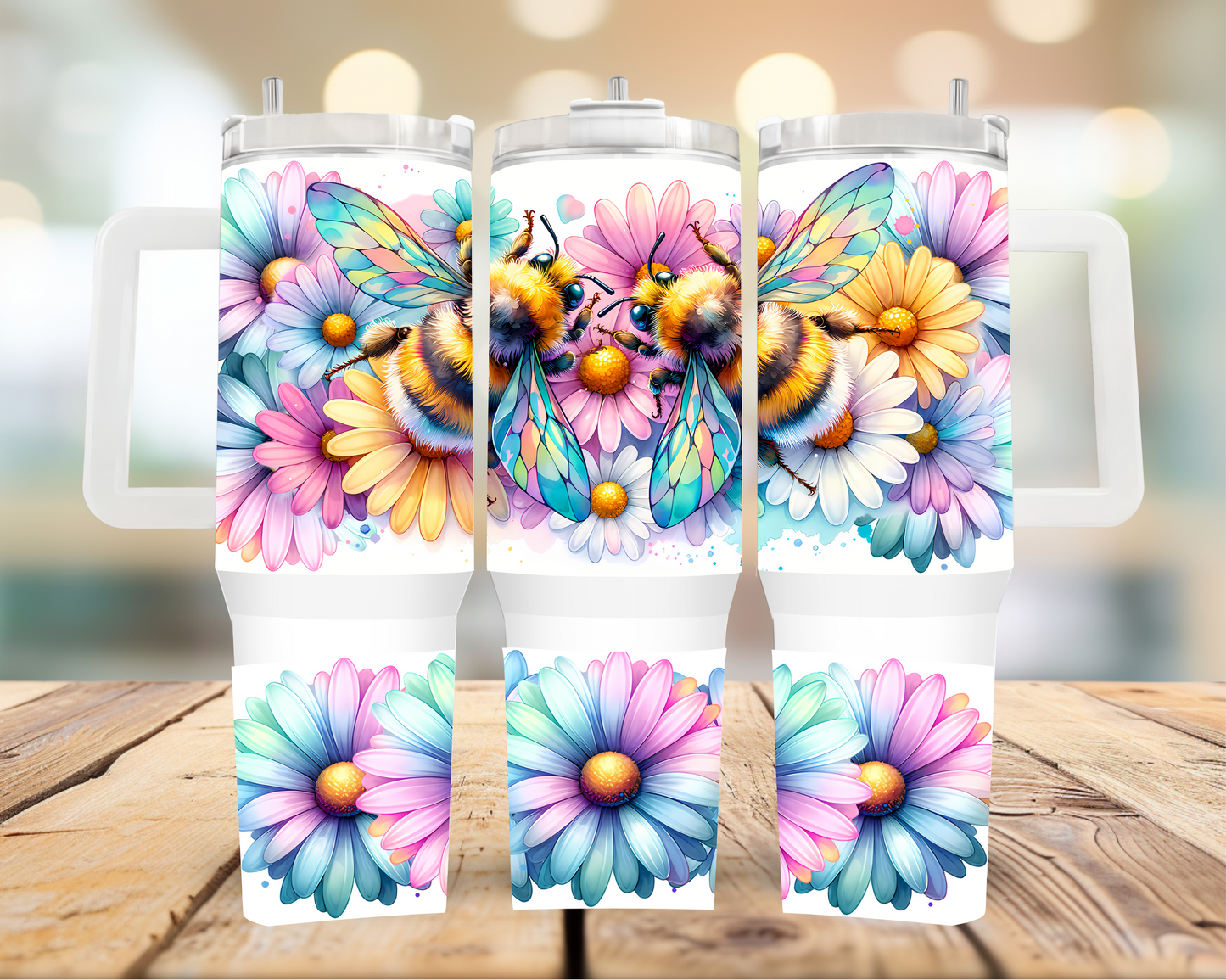 Floral Bee 40oz Tumbler | Glitz & Glamour