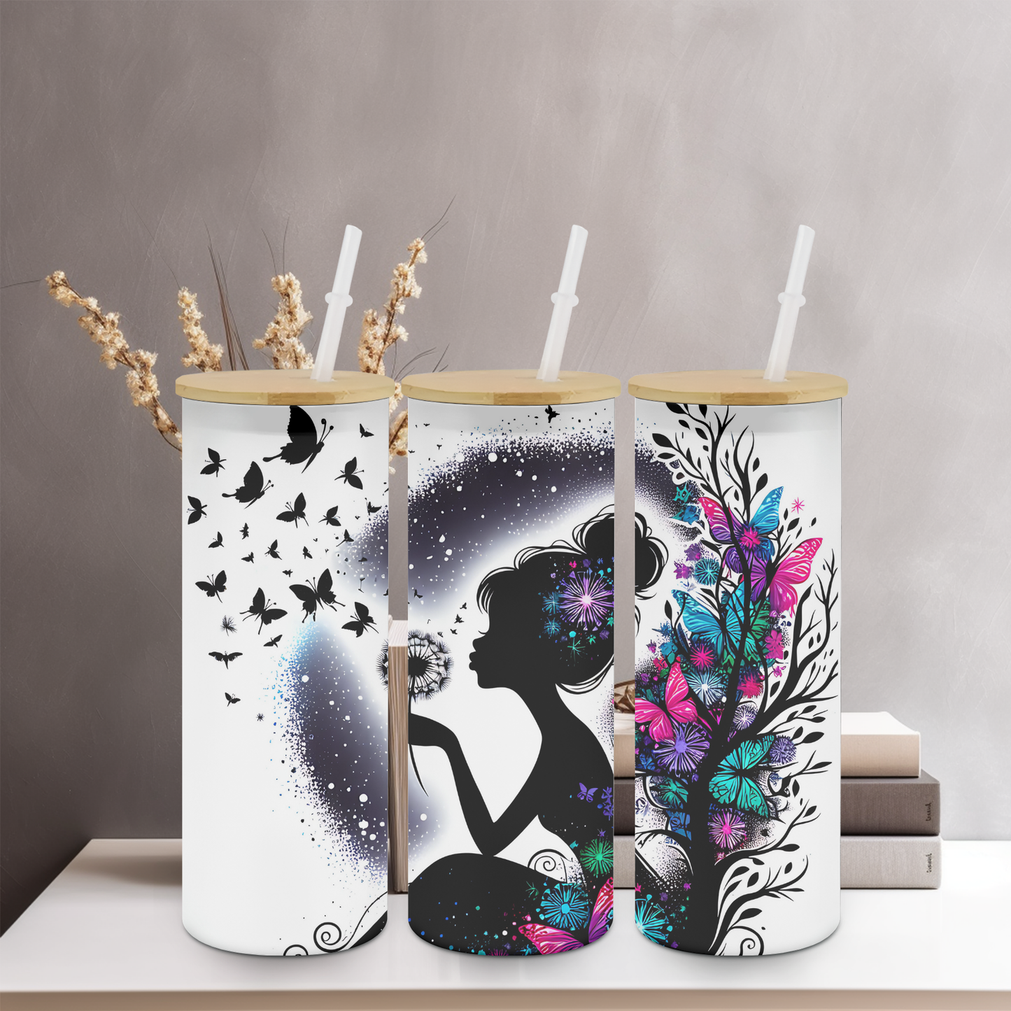 Fairy 25oz Frosted Glass Tumbler | Glitz & Glamour