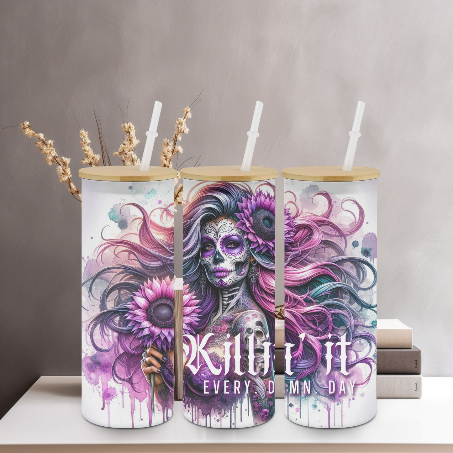 Killin It Every Day 25oz Frosted Glass Tumbler | Glitz & Glamour
