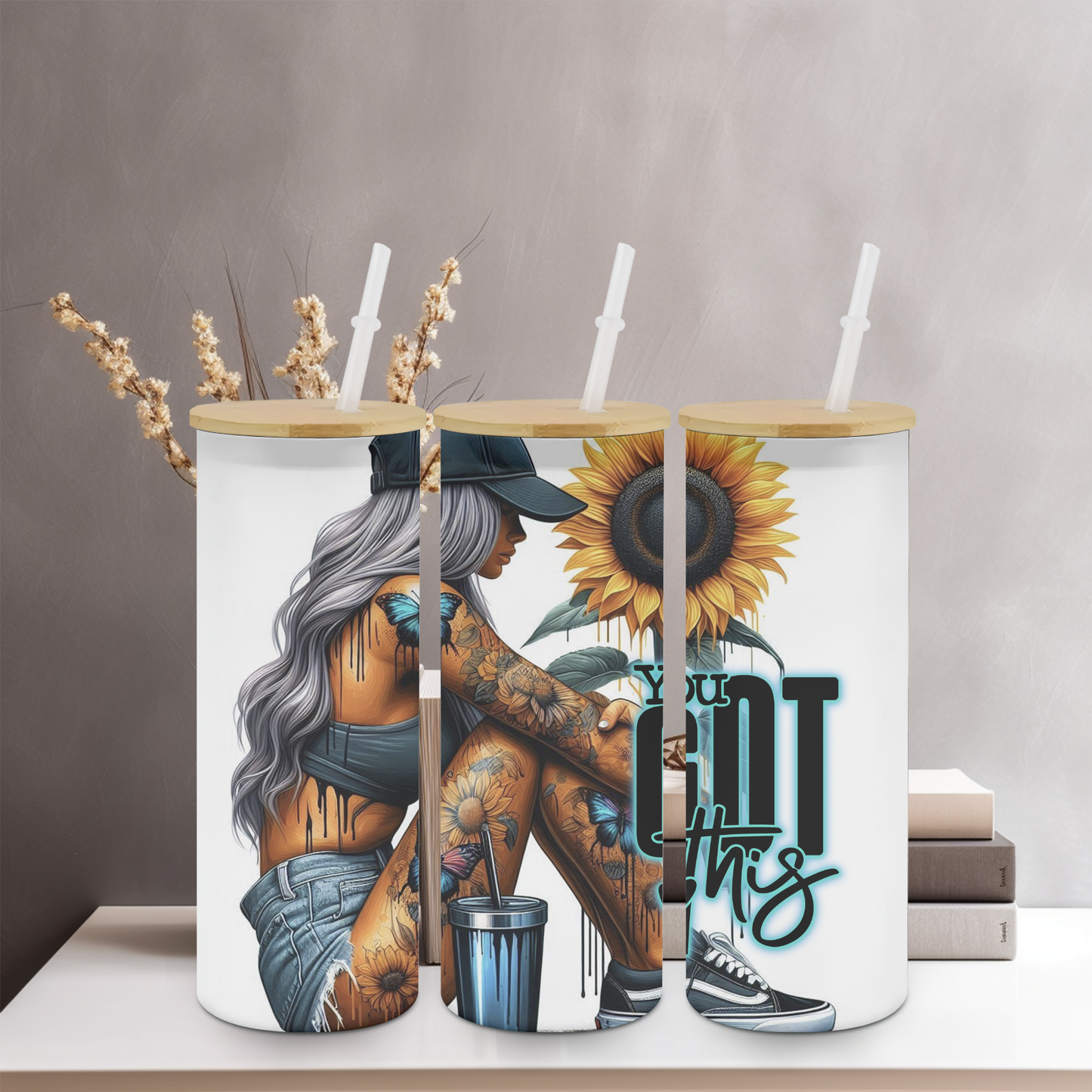 You Got This 25oz Frosted Glass Tumbler | Glitz & Glamour