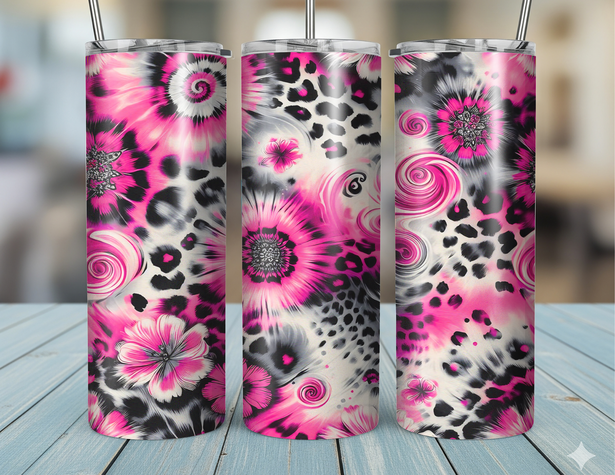 20oz Pink Tie Dye Tumbler