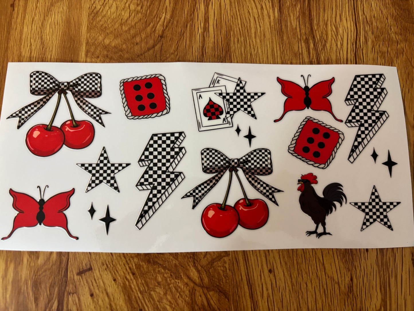 Checkered Cherry Cup Wrap