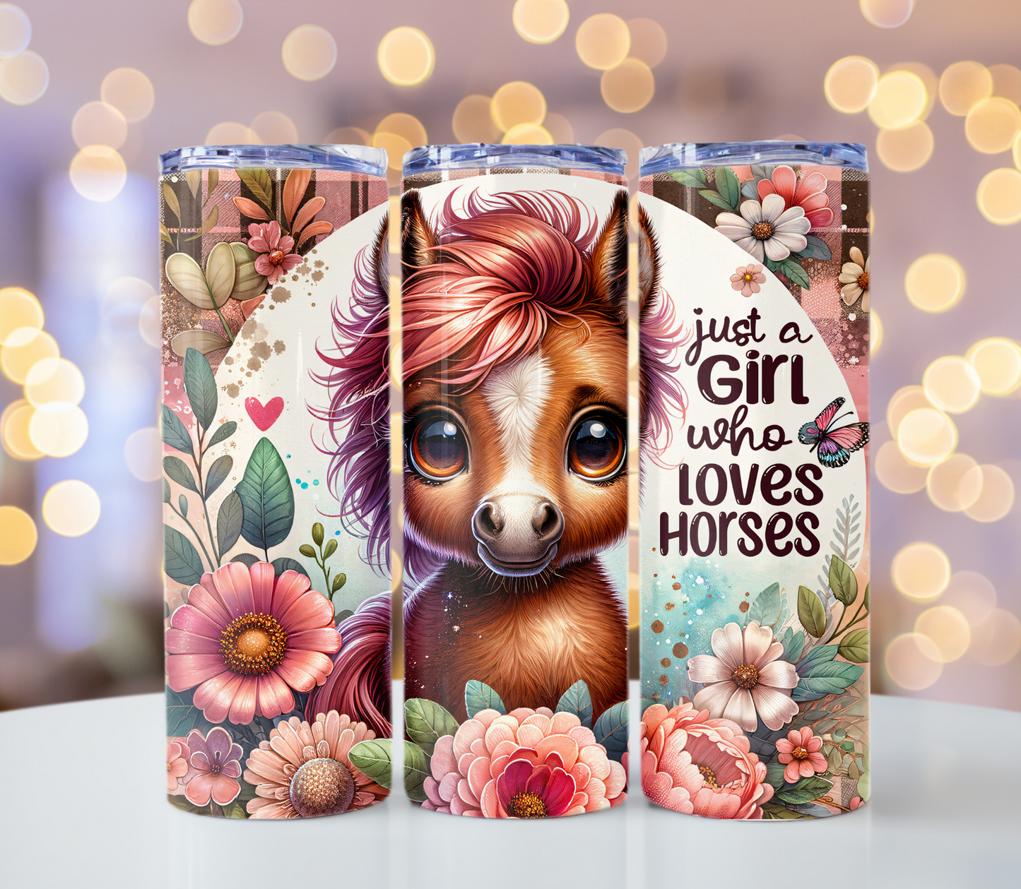 Just A Girl Who Loves Horse Tumbler | Glitz & Glamour Tumblers