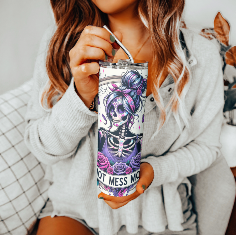 Hot Mess Mom Tumbler | Glitz & Glamour Tumblers