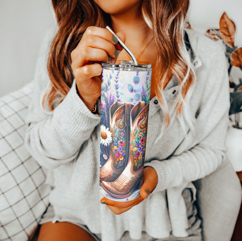Cow Girl Boots Tumbler | Glitz & Glamour Tumblers