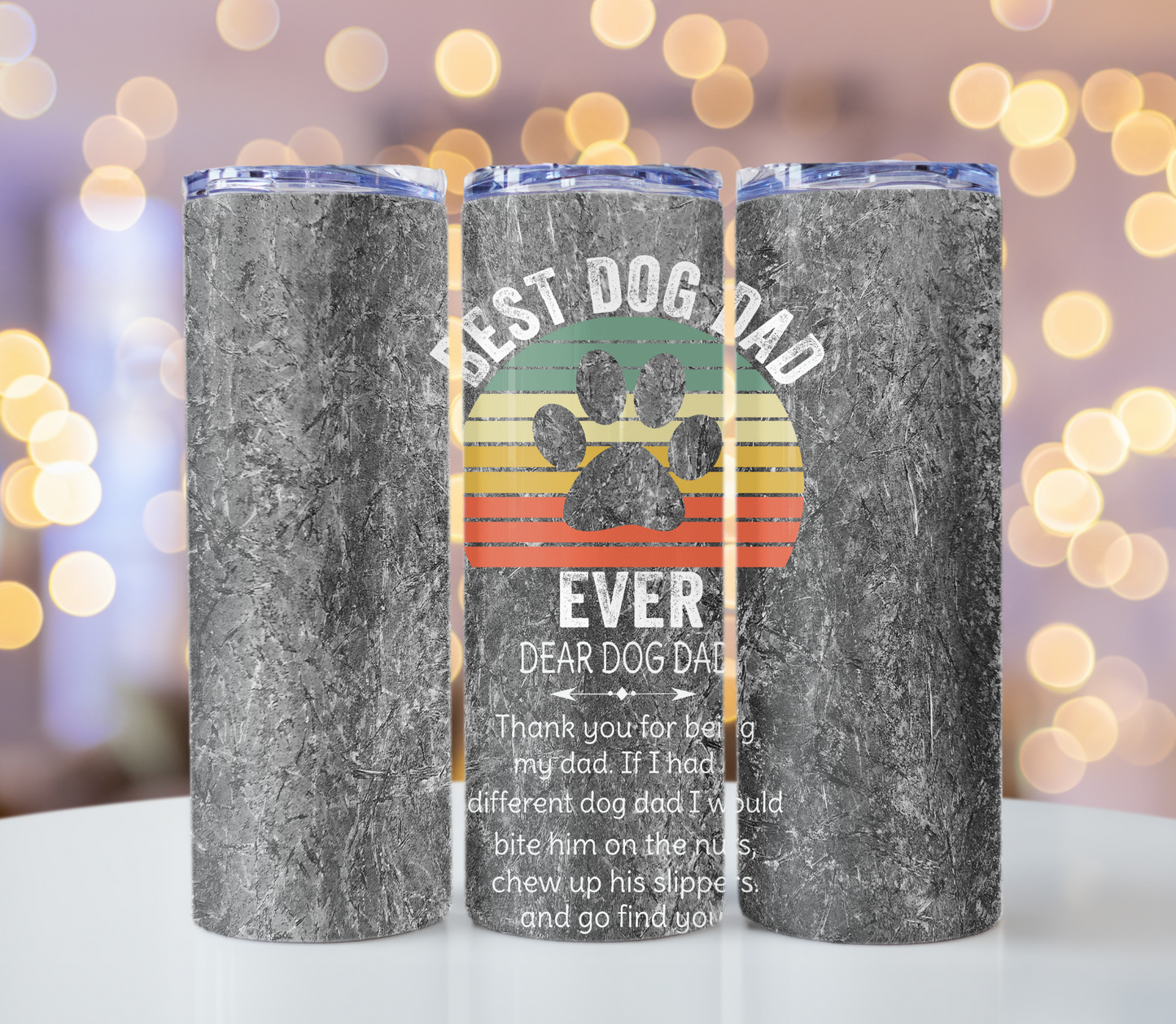 Best Dog Dad Tumbler | Glitz & Glamour Tumblers