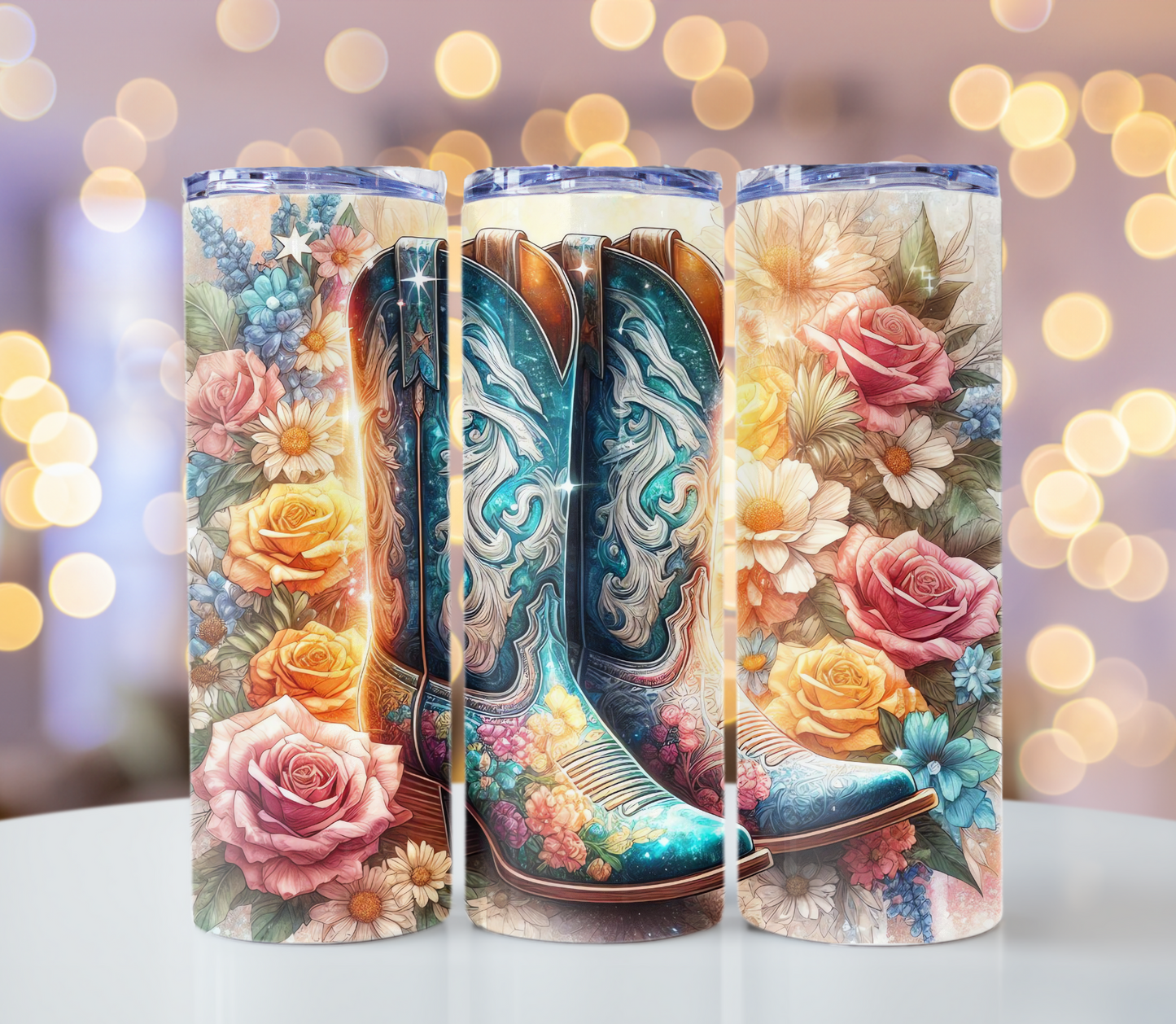 Cow Girl Boots Tumbler | Glitz & Glamour Tumblers