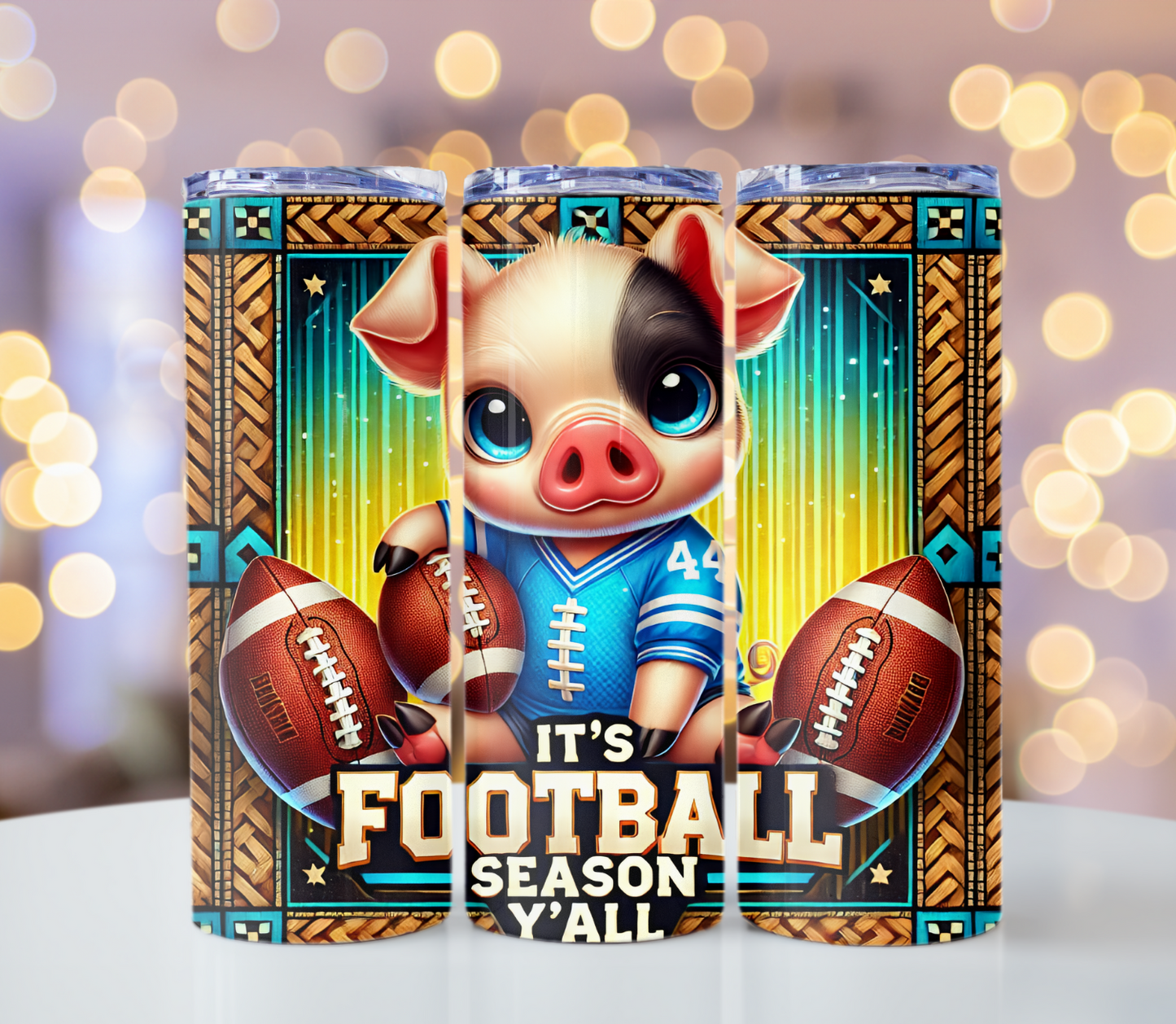 Football Pig Tumbler | Glitz & Glamour Tumblers