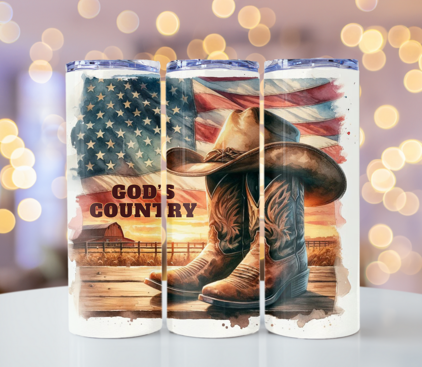 Gods Country Cowboy Boots Tumbler | Glitz & Glamour Tumblers