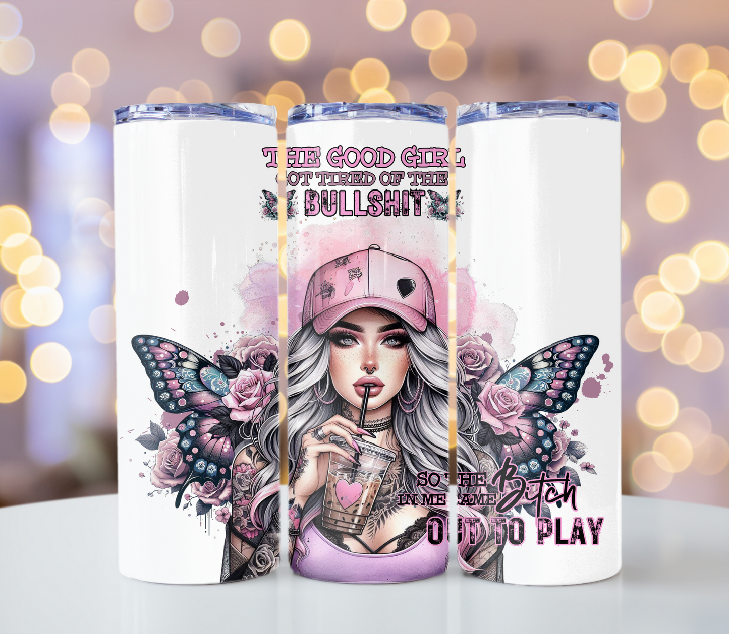 Good Girl Sarcastic Saying Tumbler | Glitz & Glamour Tumblers