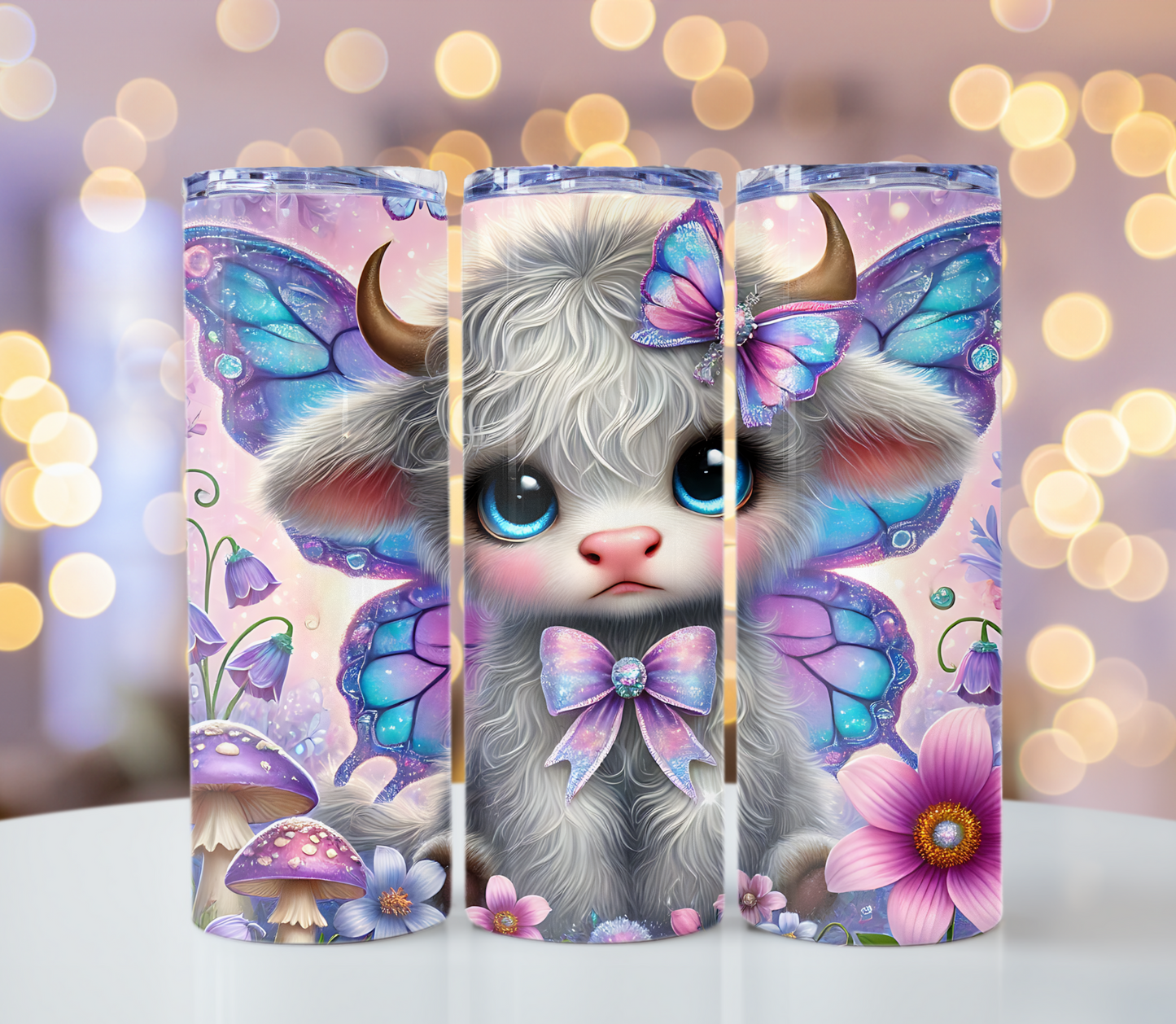 Highland Cow Fairy Tumbler | Glitz & Glamour Tumblers