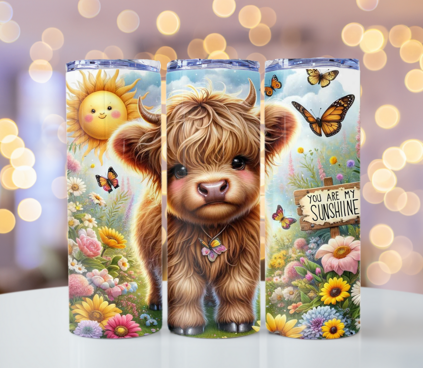 Highland Cow You Are My Sunshine Tumbler | Glitz & Glamour Tumblers