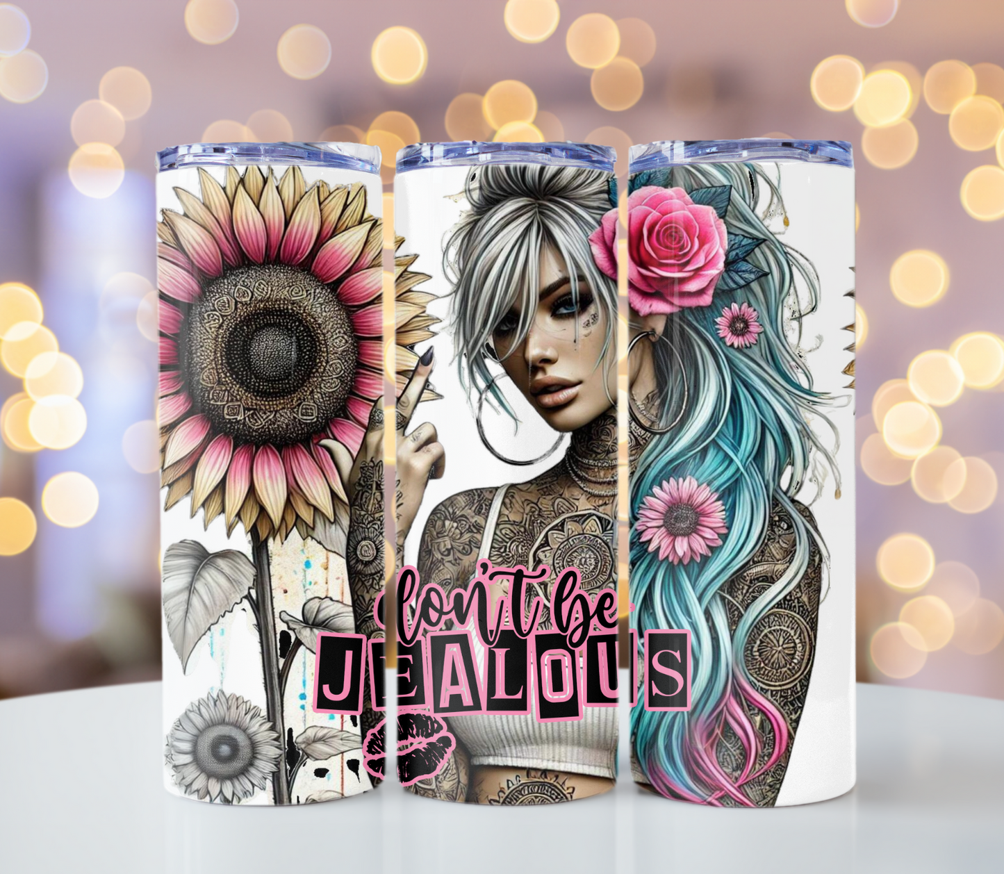 Don't Be Jealous Sarcastic Tumbler | Glitz & Glamour Tumblers