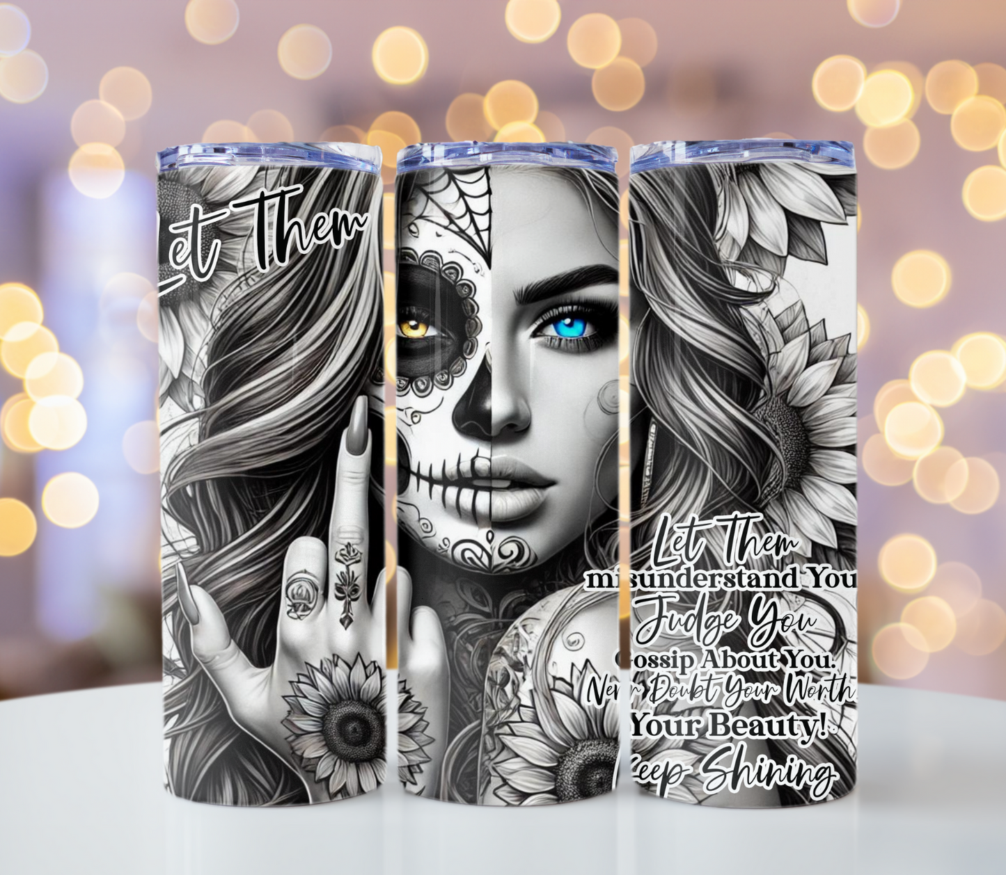 Let Them, Positive Affirmations Tumbler | Glitz & Glamour Tumblers