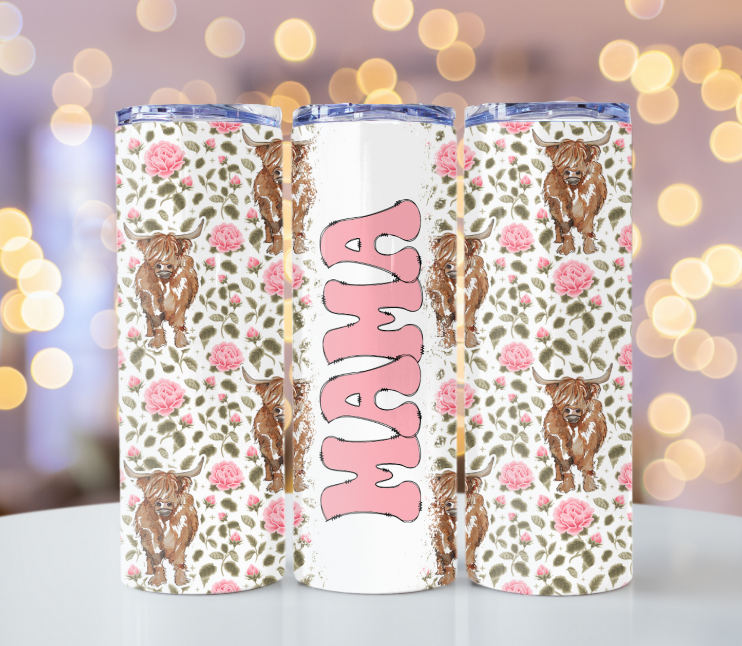 Mama With Highland Cows Tumbler | Glitz & Glamour Tumblers