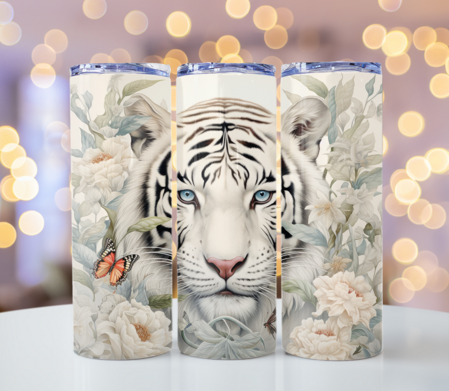 Snow Tiger Tumbler | Glitz & Glamour Tumblers