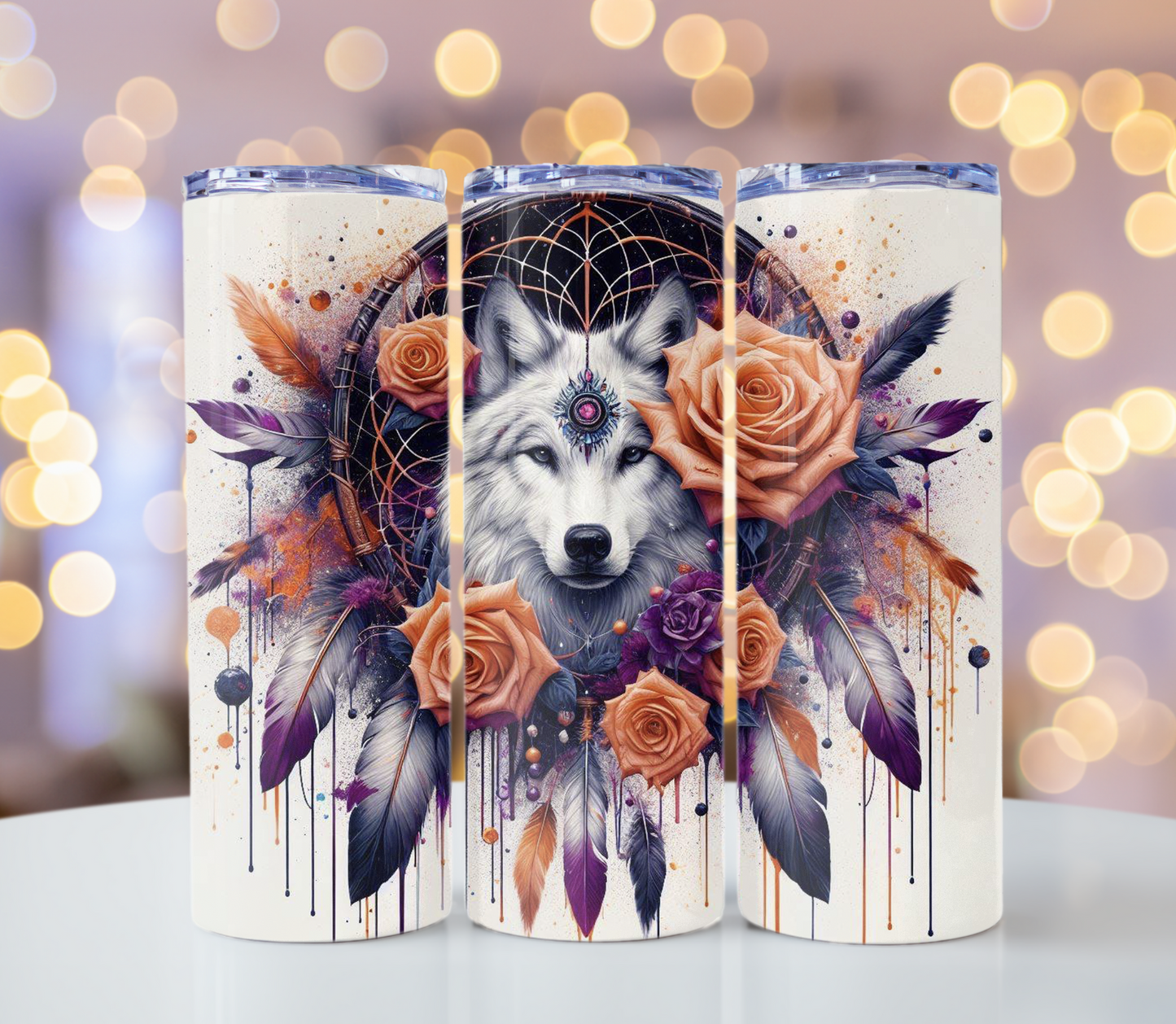 Wolf Dream Catcher Tumbler | Glitz & Glamour Tumblers