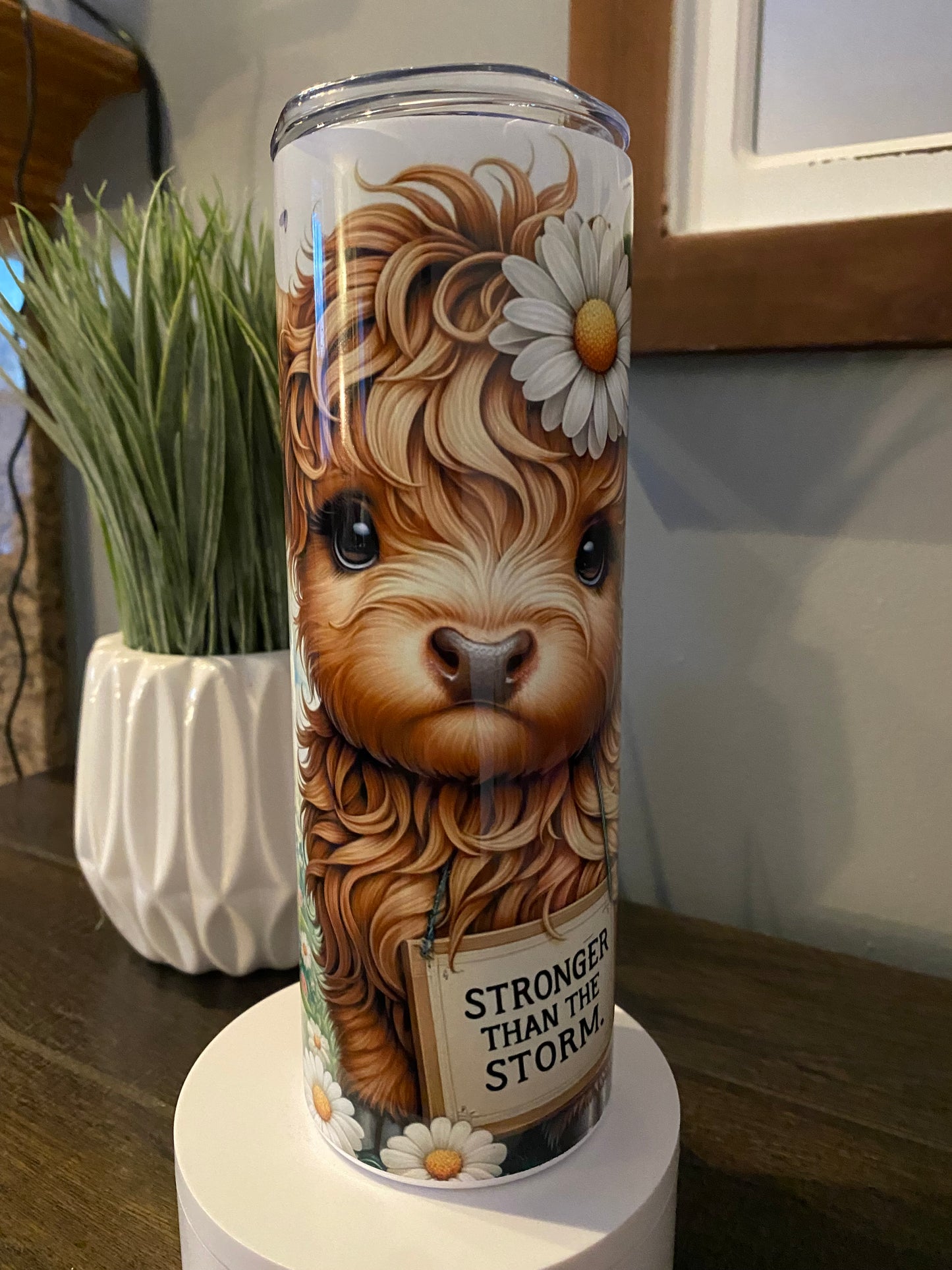 Highland Cow Stronger Than The Storm Tumbler | Glitz & Glamour Tumblers