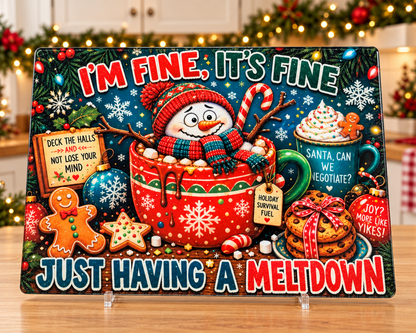 Snowman Glass Cutting Board