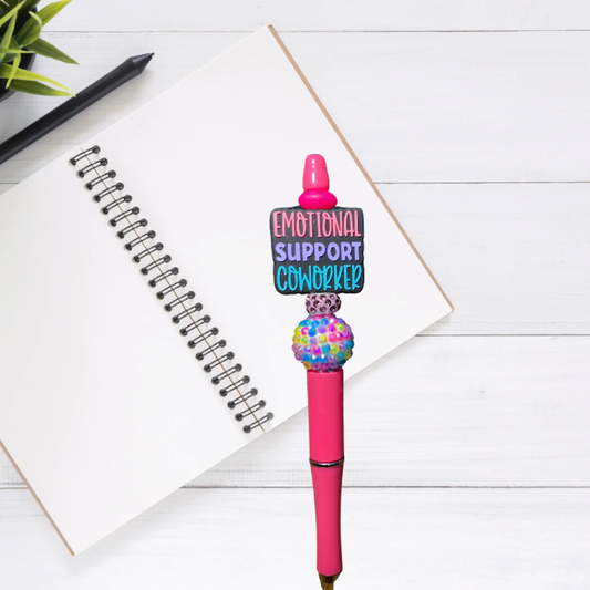Emotional Support Coworker beaded pen | Glitz & Glamour Tumblers