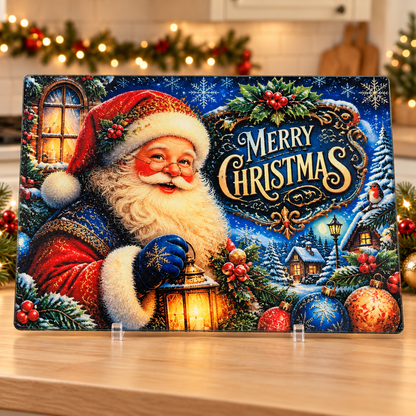 Merry Christmas Glass cutting Board