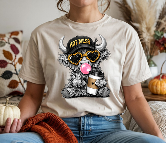 Hot Mess Highland Cow T-shirt