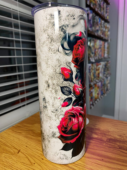 Skull With Red Roses Tumbler | Glitz & Glamour Tumblers