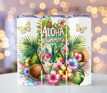 Aloha Summer 20oz Tumbler | Glitz & Glamour
