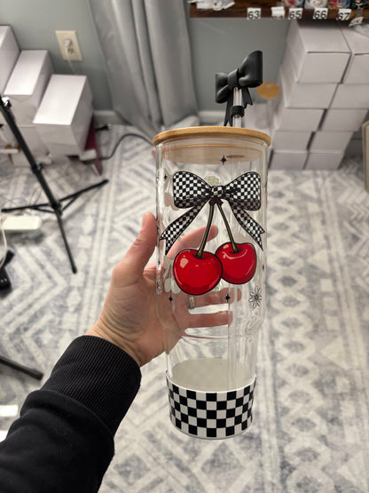 Cherry 40oz glass Tumbler