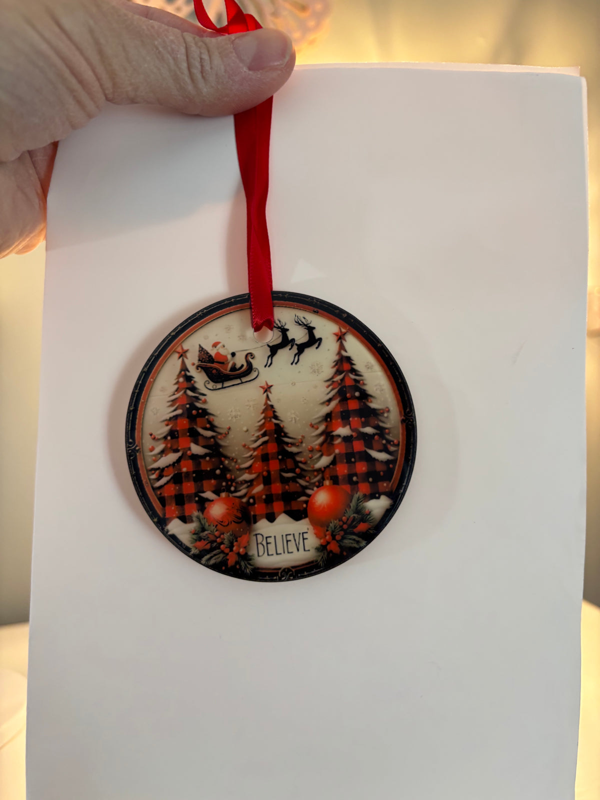 Believe Glass Ornament