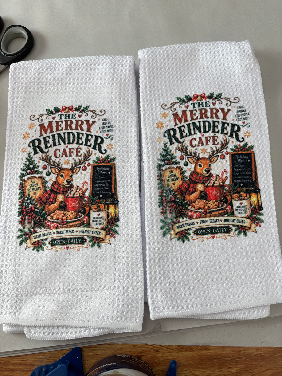 Reindeer Cafe Towels