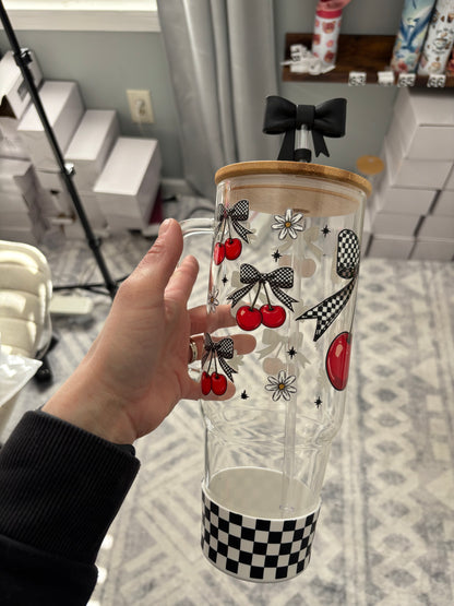 Cherry 40oz glass Tumbler