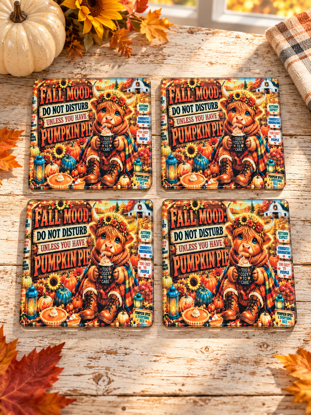 Fall Mood Glass Coasters