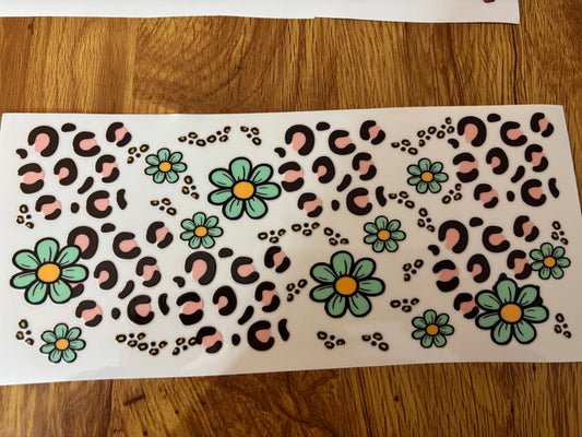 Leopard Print Flower Decal