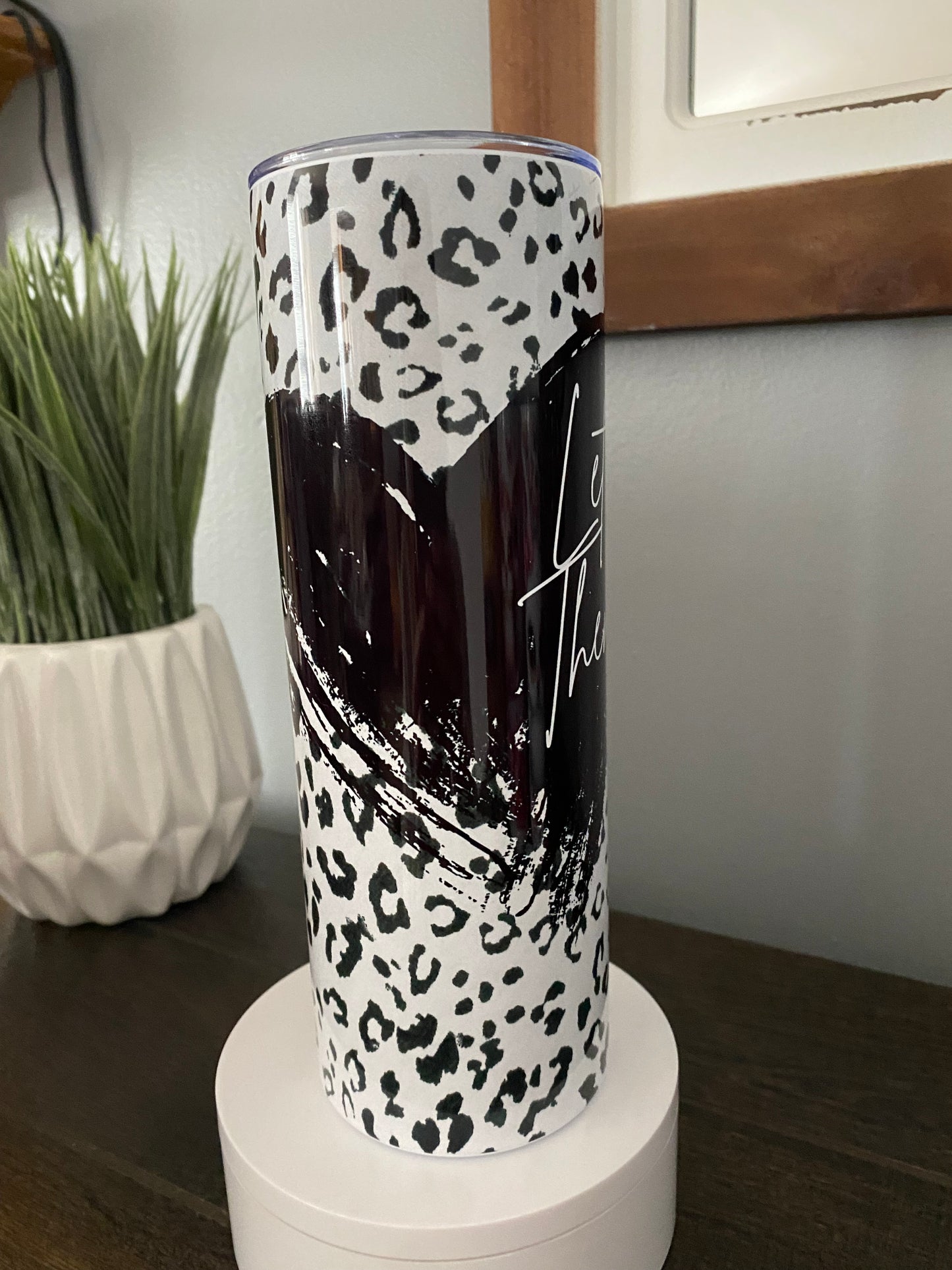 Let Them Leopard Print Heart Tumbler | Glitz & Glamour Tumblers